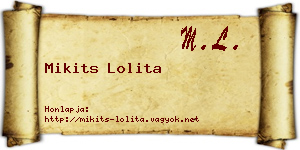 Mikits Lolita névjegykártya